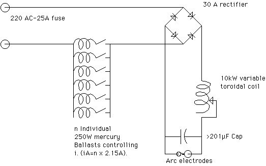 AC driven DC arc device schematics