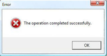 Error: Operation completed successfully